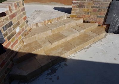 Exterior screeding, tiling to patio with steps (11)