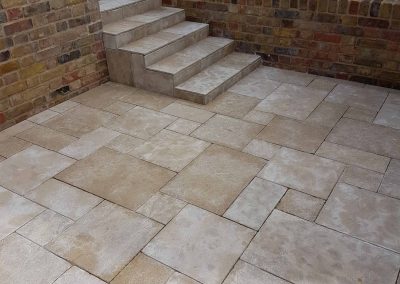 Exterior screeding, tiling to patio with steps (17)